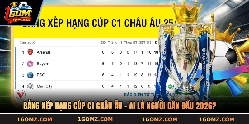 bảng xếp hạng cúp C1 châu Âu